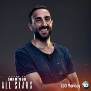 Nick's promotional poster for Australian Survivor: All Stars.