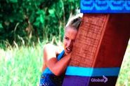 Angie exhausted at the second Immunity Challenge.