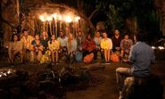 The final thirteen at Tribal Council.