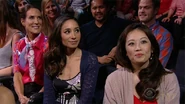 Teresa, Stephanie, and Peih-Gee waiting to see who gets a second chance at the Survivor: Worlds Apart Reunion Show