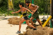 Toros competing in the Immunity Challenge, Lock Step.