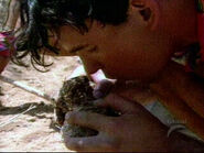 Silas making fire at Samburu camp.