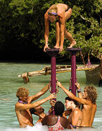 Tracy competes in the challenge (Micronesia).