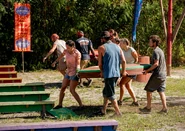 Yara competes in the Immunity Challenge, Dishwalla.