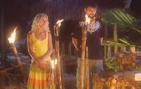The Final Two of Posledniy Geroy 6: Zabytyje v Rayu at the Final Tribal Council.