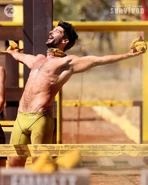 Emmett winning his first individual Immunity Challenge.