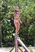 Trish competing in the Immunity Challenge.