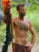 Andrew holding the flag.