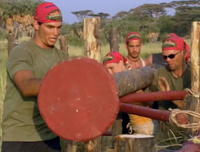 Samburu competing in the first Reward Challenge.