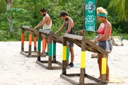 The Merged Tribe competing in the third Reward Challenge of the sixteenth cycle.