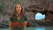 Debbie making a confessional as a member of the new Mana tribe.