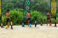 Leones competing in the Individual Immunity Challenge, Over-Extended.