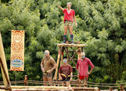 Lairo competes in the fourth Reward/Immunity Challenge, Ow Pairs.