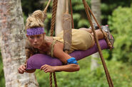 Natalie competing in the final 10 Reward Challenge.