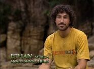 Ethan Zohn delivering a confessional in All-Stars.