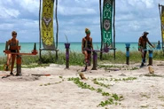 The Merged Tribe competing in the third Reward/Immunity Challenge of the fourteenth cycle.