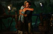 Jonny Fairplay hugging Probst after being voted out.