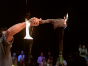 Colby's torch being snuffed after Tina is revealed to be the winner.