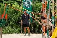 The Merged Tribe competing in the Reward Challenge, Jail Break.