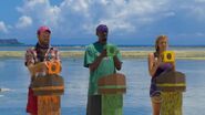 Katie competes in the first individual Immunity Challenge, Flashback alongside Caleb and Gervase.