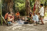The Malolo tribe at camp in Ghost Island.