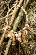 Micronesia A necklace of many shells and tiki faces.