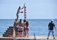 Sierra solving the word puzzle in Plunge, Pop, Pull.