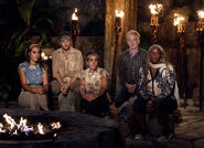 Jabeni at their first Tribal Council as a new tribe.