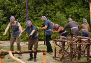 Vokai competing in the fourth Immunity Challenge, Ow Pairs.