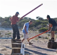 Rob competing in the final Reward Challenge.