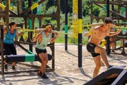 Jaguares competes in the Immunity Challenge, Lock Step.