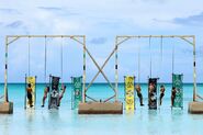 The silver team competing in the twelfth Individual Immunity Challenge.