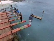 Christa's loved one about to jump in Pearl Islands.