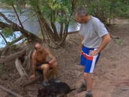 Rodger with Michael and the pig.