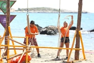 César and Jackie competing in the fifth Conquest Challenge.