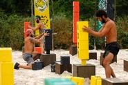 The Merged Tribe competing in the seventh Reward Challenge of the thirteenth cycle.
