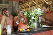 Andrea enjoys reward with her Gota tribemates on Day 17.