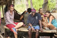 Stephen with the new Bayon tribe after the second Tribe Switch.