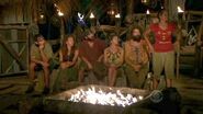 The final six at Tribal Council.