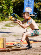 Gavin competing in the Reward Challenge, Losing Face.
