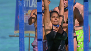 Sandra competes in the Immunity Challenge, Cargo Salvage.
