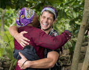 Jeremy and Alec hugging at camp.