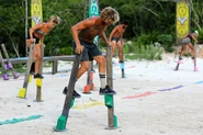 The Merged Tribe competing in the second Reward/Immunity Challenge of the thirteenth cycle.
