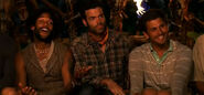 Colton with his tribemates, Bill and Mike, at Tribal Council.