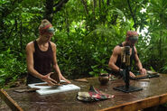Cobus and Nicole duel for immunity in Island of Secrets.