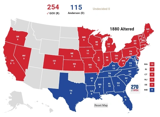 1880 United States Presidential Election SV Mock Election History