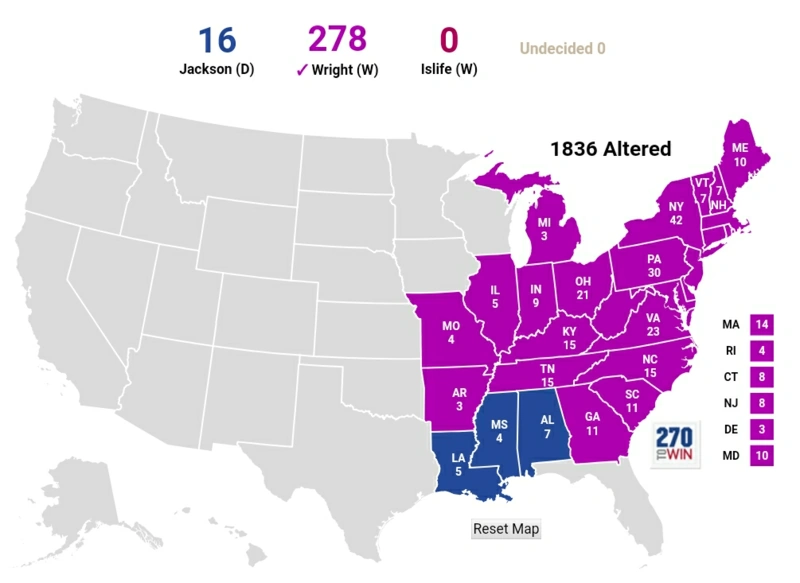 1836 United States Presidential Election SV Mock Election History