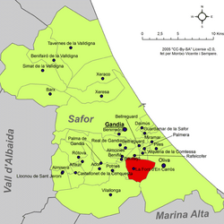 Localització de la Font d'En Carròs respecte de la Safor.png