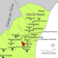 Localització de Bonrepòs i Mirambell respecte de l'Horta Nord.png