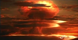 En kärnvapenexplosion över .